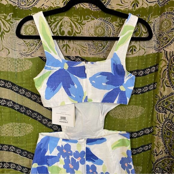 NWT Sabo Paradise Floral Print Lace-Up Scorpios Mini Dress Size 2 - Picture 11 of 16